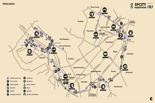 Mapa da On SP City Marathon 2025  / Foto: Divulgação